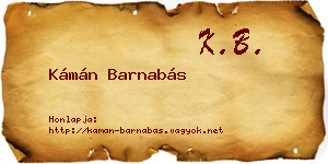 Kámán Barnabás névjegykártya