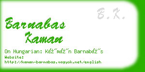 barnabas kaman business card